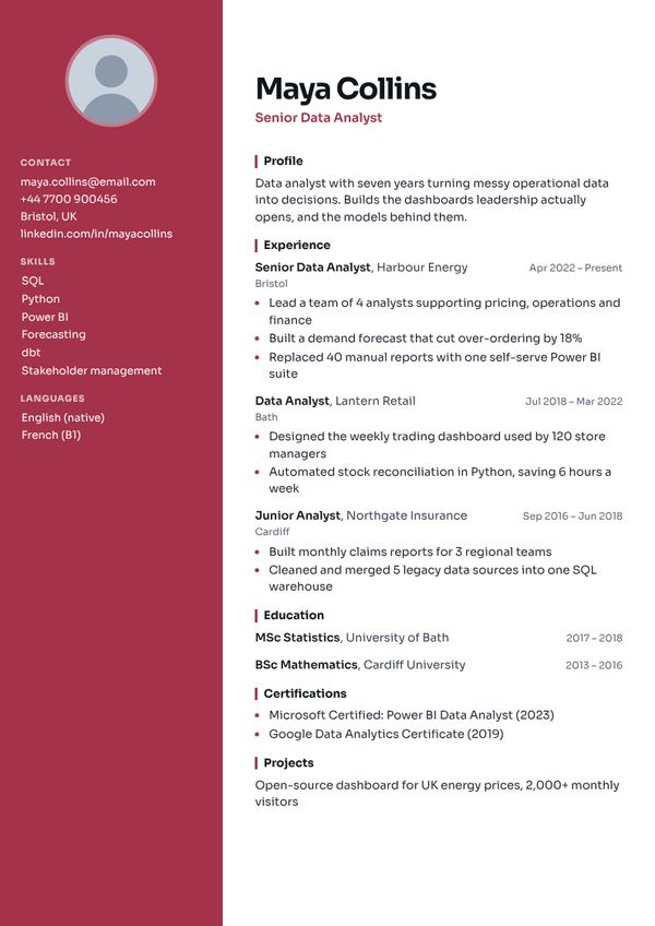 Bold CV template